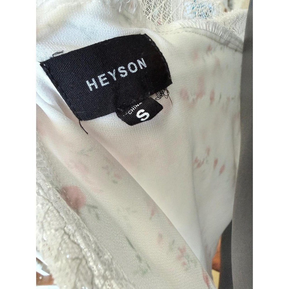 Heyson Cami Top Womens Small White Pink Floral Lace Trim V-Neck Adjustable Strap - Picture 5 of 5
